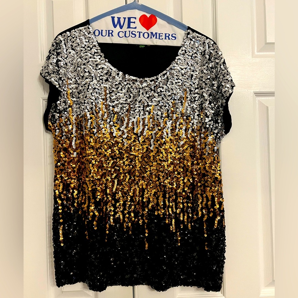 Ombré sequin top size XL - great condition!